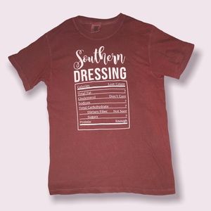 southern recipe graphic t shirt slogan burnt orange red
